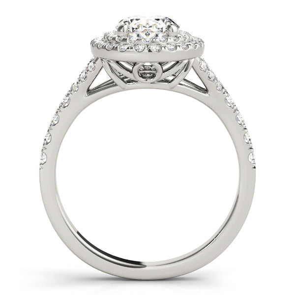 Elegant Halo Engagement Ring Oval Diamond Engagement Ring in 10K/14K gold and platinum with certified lab-grown or natural diamonds