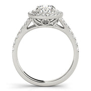 Elegant Halo Engagement Ring Oval Diamond Engagement Ring in 10K/14K gold and platinum with certified lab-grown or natural diamonds