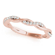 Accented Twisting Half Eternity Ring in Gold & Platinum