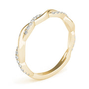 Accented Twisting Half Eternity Ring in Gold & Platinum