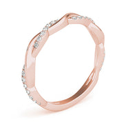 Accented Twisting Half Eternity Ring in Gold & Platinum