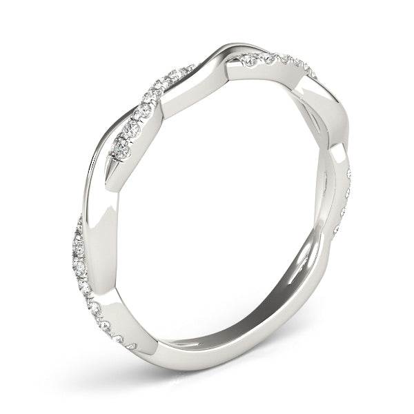 Accented Twisting Half Eternity Ring in Gold & Platinum