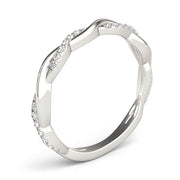 Accented Twisting Half Eternity Ring in Gold & Platinum