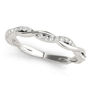 Accented Twisting Half Eternity Ring in Gold & Platinum