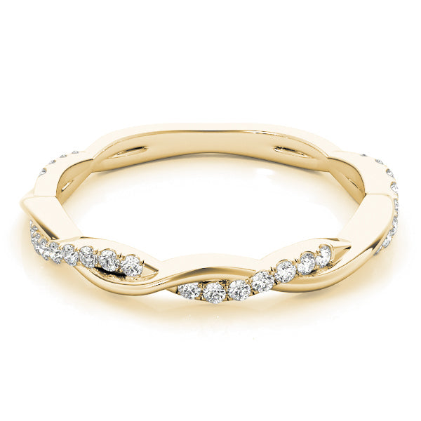 Accented Twisting Half Eternity Ring in Gold & Platinum