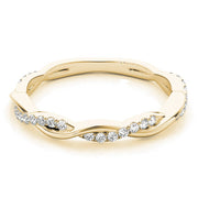 Accented Twisting Half Eternity Ring in Gold & Platinum