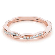 Accented Twisting Half Eternity Ring in Gold & Platinum