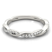 Accented Twisting Half Eternity Ring in Gold & Platinum