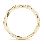 Accented Twisting Half Eternity Ring in Gold & Platinum