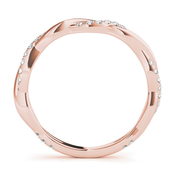Accented Twisting Half Eternity Ring in Gold & Platinum