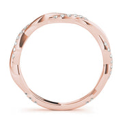 Accented Twisting Half Eternity Ring in Gold & Platinum
