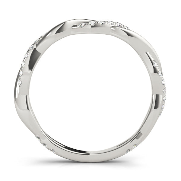 Accented Twisting Half Eternity Ring in Gold & Platinum