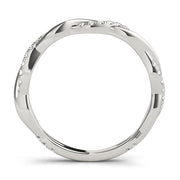 Accented Twisting Half Eternity Ring in Gold & Platinum