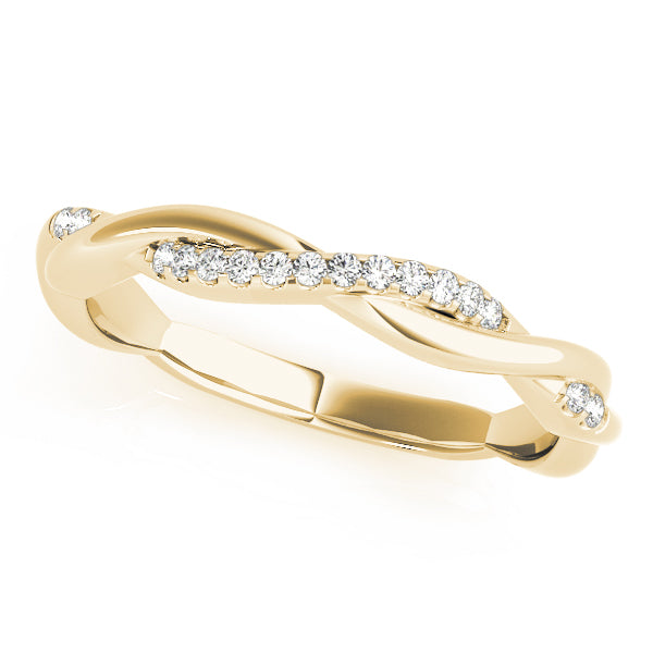 Twisting Diamond Half Eternity Ring in 10K/14K gold and platinum with certified lab-grown or natural diamonds