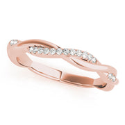 Twisting Diamond Half Eternity Ring in Gold & Platinum