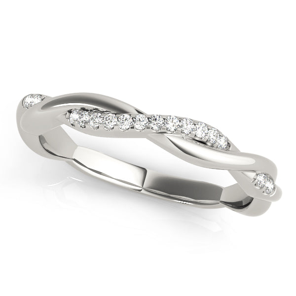 Twisting Diamond Half Eternity Ring in Gold & Platinum