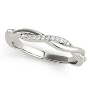 Twisting Diamond Half Eternity Ring in Gold & Platinum