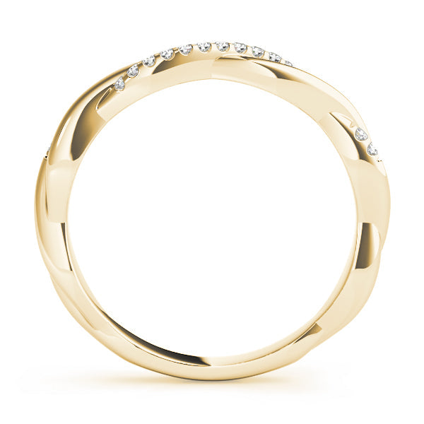 Twisting Diamond Half Eternity Ring in Gold & Platinum