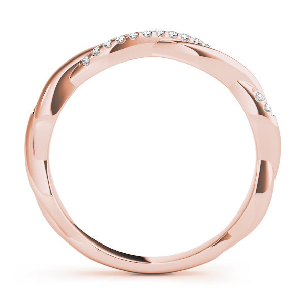 Twisting Diamond Half Eternity Ring in Gold & Platinum