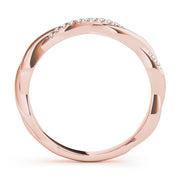 Twisting Diamond Half Eternity Ring in Gold & Platinum