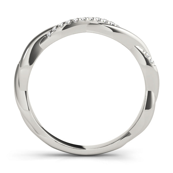 Twisting Diamond Half Eternity Ring in Gold & Platinum
