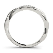 Twisting Diamond Half Eternity Ring in Gold & Platinum