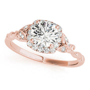 Bespoke Halo Engagement Ring Round Diamond Engagement Ring in 10K/14K gold and platinum with certified lab-grown or natural diamonds