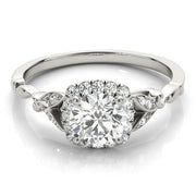 Bespoke Halo Engagement Ring Round Diamond Engagement Ring in 10K/14K gold and platinum with certified lab-grown or natural diamonds