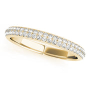 Half Round Diamond Gold Pave Set Half Eternity Ring in 10K/14K gold and platinum with certified lab-grown or natural diamonds
