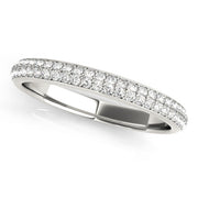 Half Round Diamond Gold Pave Set Half Eternity Ring in Gold & Platinum