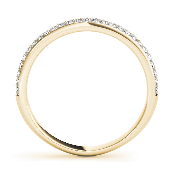 Half Round Diamond Gold Pave Set Half Eternity Ring in Gold & Platinum