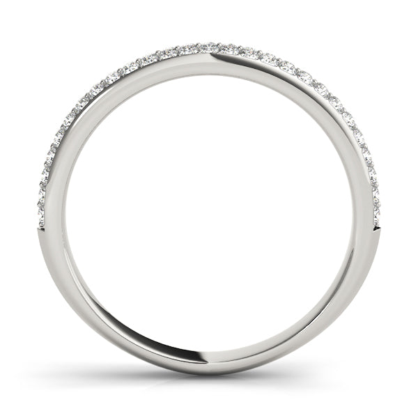 Half Round Diamond Gold Pave Set Half Eternity Ring in Gold & Platinum