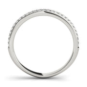 Half Round Diamond Gold Pave Set Half Eternity Ring in Gold & Platinum