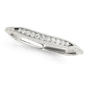 Vintage Inspired Filigree Prong Curved Half Eternity Ring in Gold & Platinum