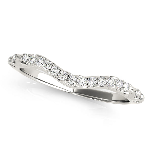 Vintage Inspired Filigree Curved Half Eternity Ring in Gold & Platinum