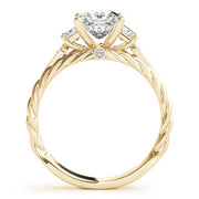 Exquisite Sidestone Princess Diamond Engagement Ring in 10K/14K gold and platinum with certified lab-grown or natural diamonds
