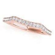 Curved Prong in Channel Half Eternity Ring in Gold & Platinum