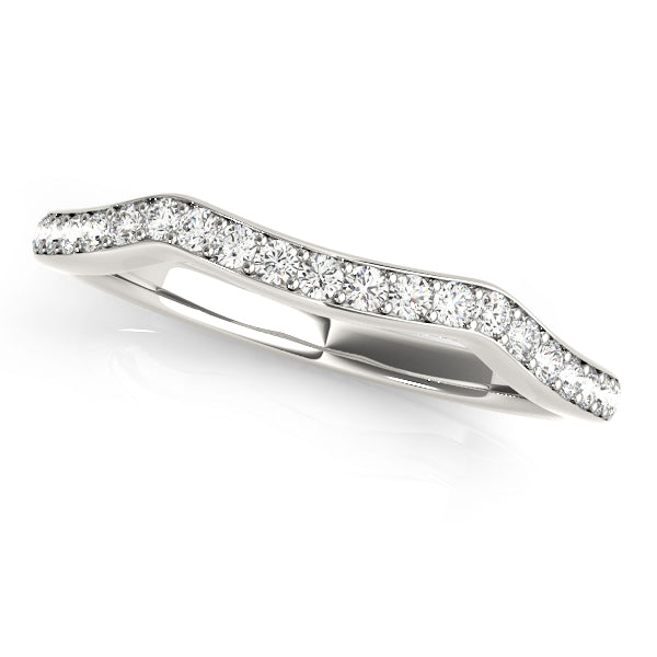 Curved Prong in Channel Half Eternity Ring in Gold & Platinum