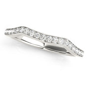 Curved Prong in Channel Half Eternity Ring in Gold & Platinum
