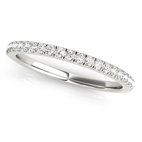 Straight Split Prong Half Eternity Ring in Gold & Platinum