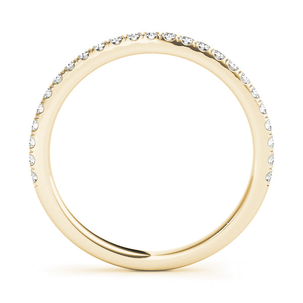 Straight Split Prong Half Eternity Ring in Gold & Platinum