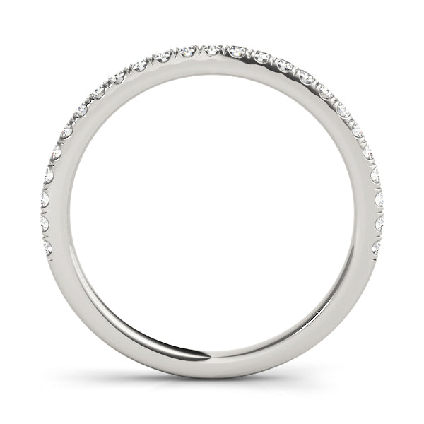 Straight Split Prong Half Eternity Ring in Gold & Platinum
