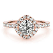 Majestic Sidestone Cushion Diamond Engagement Ring in 10K/14K gold and platinum with certified lab-grown or natural diamonds