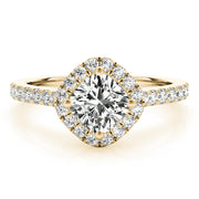 Majestic Sidestone Cushion Diamond Engagement Ring in 10K/14K gold and platinum with certified lab-grown or natural diamonds