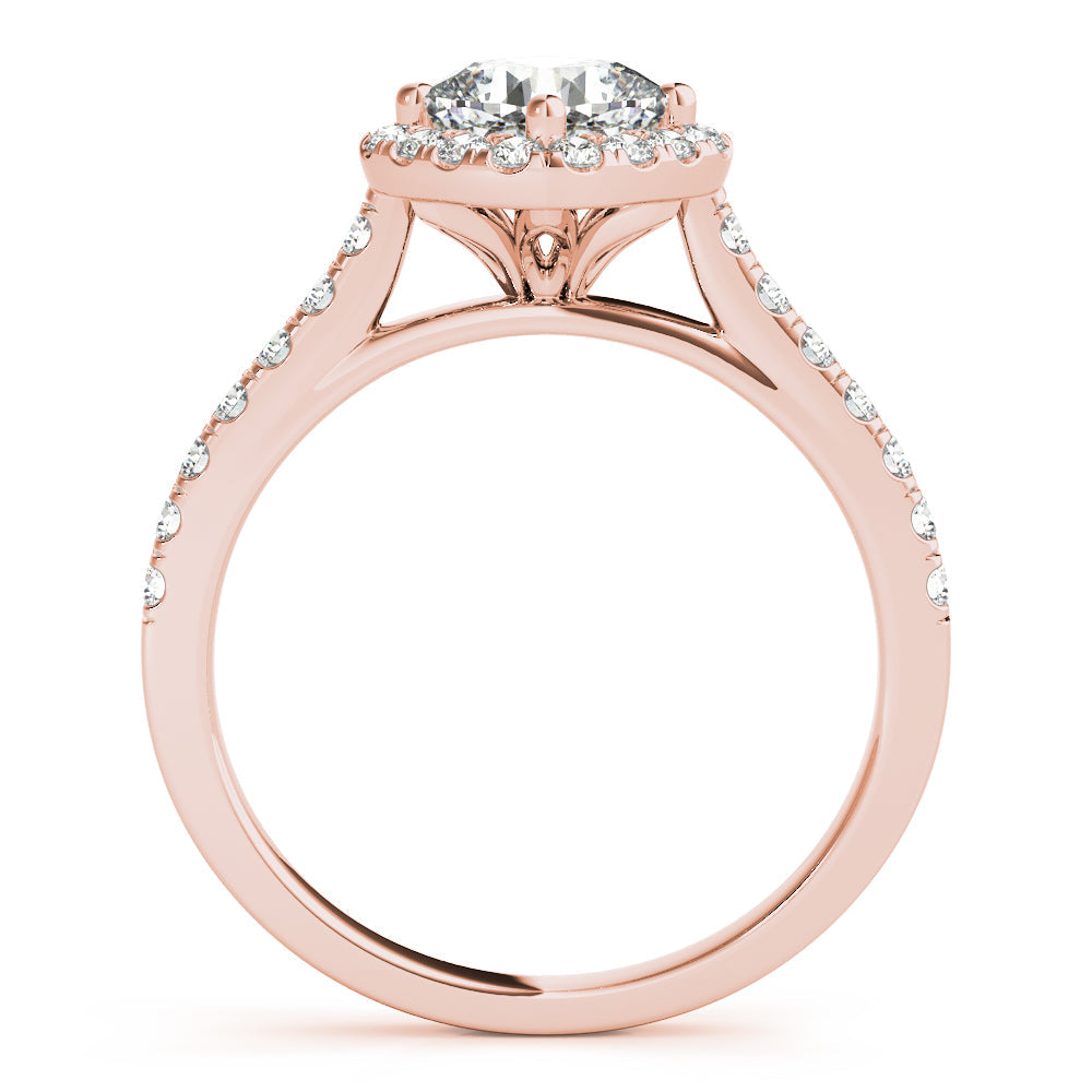 Majestic Sidestone Cushion Diamond Engagement Ring in 10K/14K gold and platinum with certified lab-grown or natural diamonds