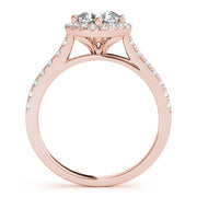 Majestic Sidestone Cushion Diamond Engagement Ring in 10K/14K gold and platinum with certified lab-grown or natural diamonds