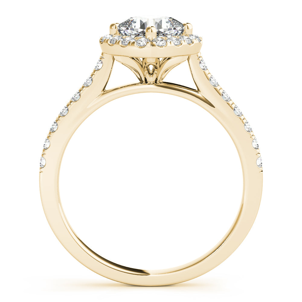 Majestic Sidestone Cushion Diamond Engagement Ring in 10K/14K gold and platinum with certified lab-grown or natural diamonds