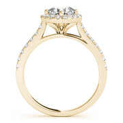 Majestic Sidestone Cushion Diamond Engagement Ring in 10K/14K gold and platinum with certified lab-grown or natural diamonds