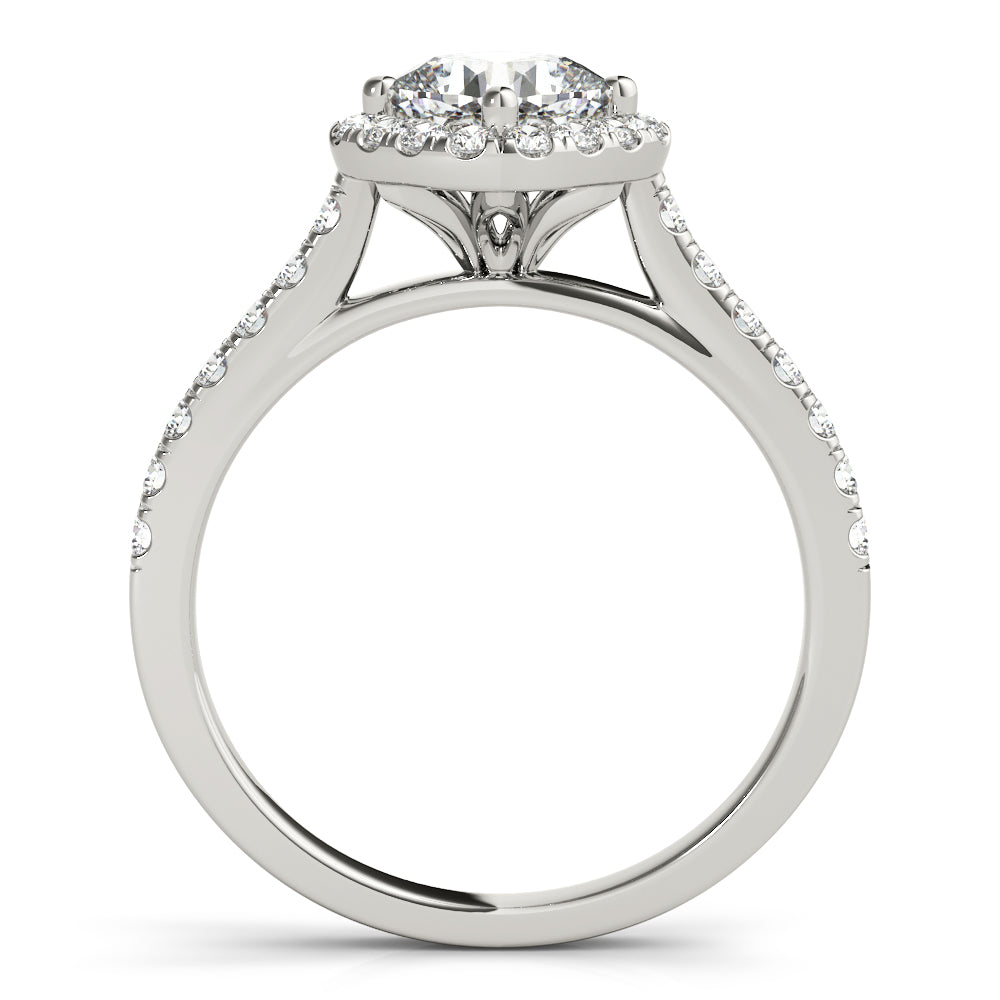 Majestic Sidestone Cushion Diamond Engagement Ring in 10K/14K gold and platinum with certified lab-grown or natural diamonds
