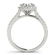 Majestic Sidestone Cushion Diamond Engagement Ring in 10K/14K gold and platinum with certified lab-grown or natural diamonds